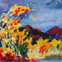 leaves flying in the breeze