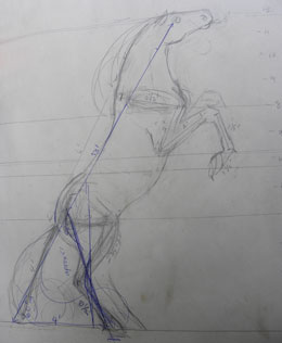scetch of the horse sculpture