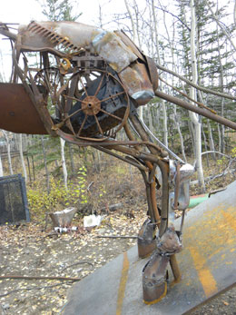 some metal scrap need to find a spot in the sculpture to fit.