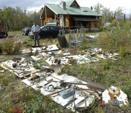layout of donated metal scraps for the horse