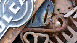 donated metal scrap, part of the horse creation.