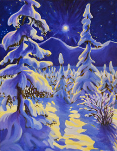 Snow-laden-Spruce-in-full-Moon